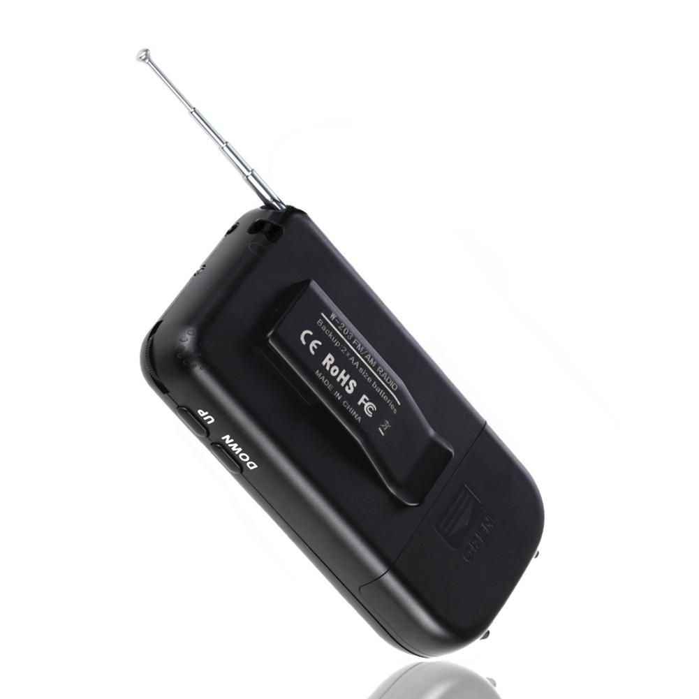 AM FM Radio Digital Display Mini Pocket Radio Flashlight Multifunctional Radio Alarm Clock Sleep Mode 3.5mm Headphone Jack
