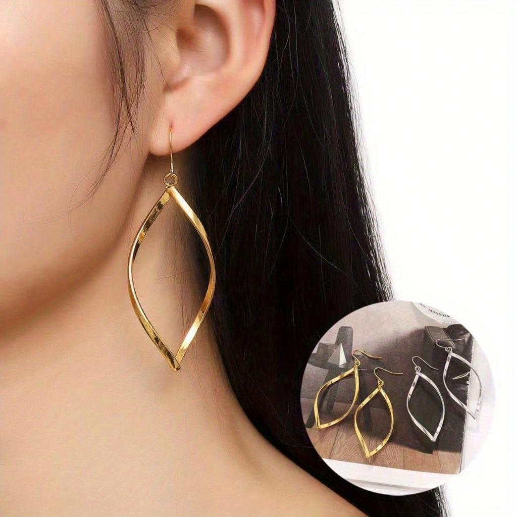 1 Pair of Women's Earrings, Fashionable Wavy Earrings, Sweet and Super Bright Earrings, Suitable for Daily Wear and Holiday Gift Giving
