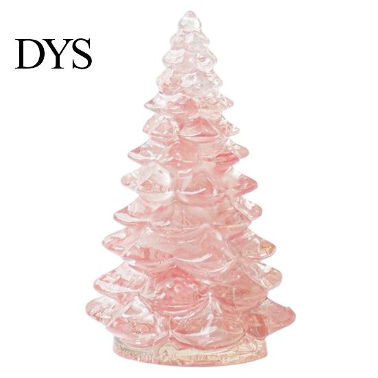 Xmas Tabletop Figurine Resin Christmas Tree Figurine, Crystal Desktop Ornament, Creative Gift Miniature Holiday Decoration for Home Office,