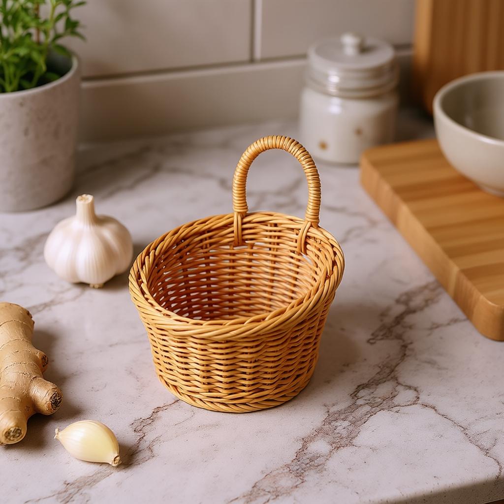 Elegant Woven Basket for Storing For Kitchen Vegetables and Small Items