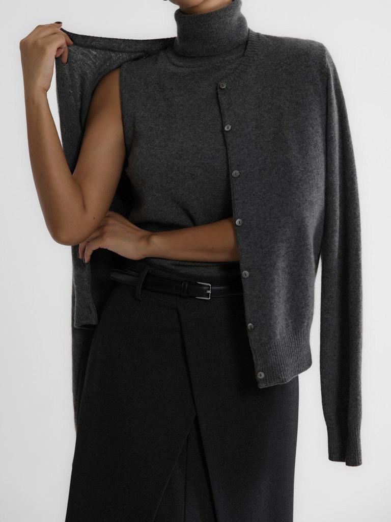 Blubelle Women's New Autumn Turtleneck Sleeveless Tank Top Soft Knit Button Up Cardigan Sweater Fashion Sets