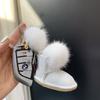 Mink Fur Backpacks Keychains Fluffy Pompom Boot Shoe Keyring Womens Small Hand Bag Charm Keychain Plush Y2k Accessories Trinket