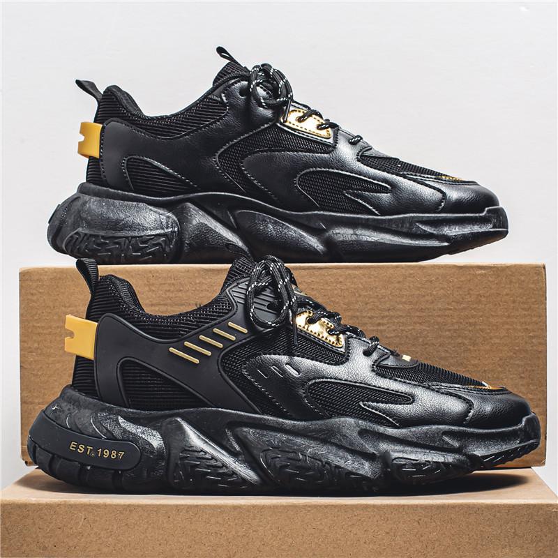 Men's shoes summer breathable trendy brand advanced sense mesh sports leisure youth design niche heightening dad trendy shoes