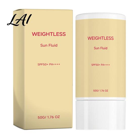 SPF50+ Sunblock Lightweight Daily Sunscreen PA++++ Weightless UV Protection Face Cream for Outdoor Champagne Gold Summer 50G Non Greasy Fast
