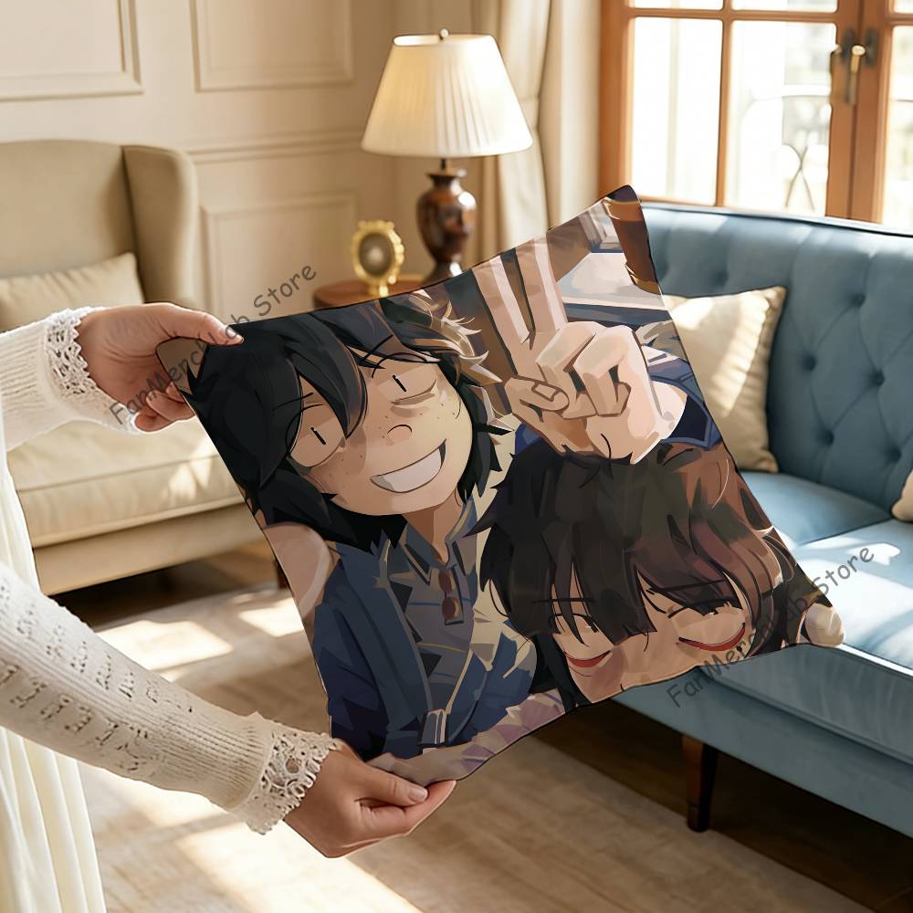 OOnewheatmark Will and Mike Anime Pillow Covers Cartoon Sofa Decorative Home Doublesided Printing Short Plush Cushion Cover