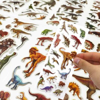 6/12/24pcs Self-adhesive Sticker Realistic Dinosaur Theme DIY Handicrafts Supplies for Journal & Phone Case & Suitcase Decor XJM