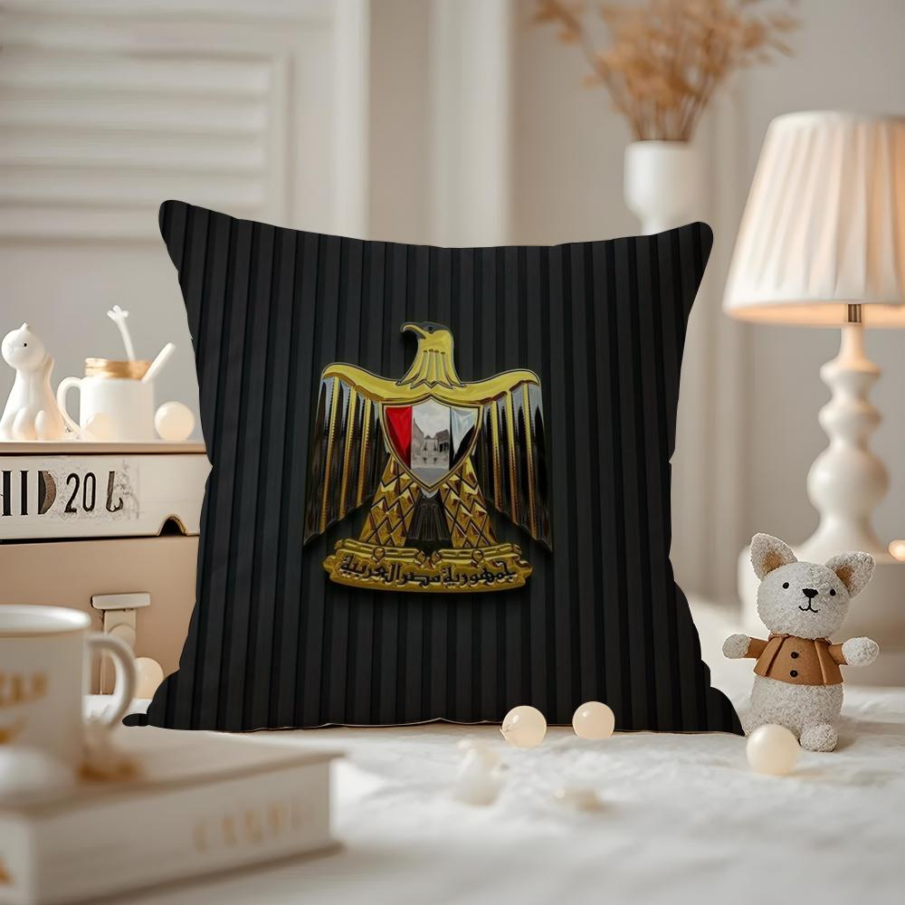 L-Iraqi Iraq National Flag Cushion Cover Anti-dustmite Pillowcase Invisible Zipper Silky Short Plush Sofa Cushion Cover
