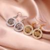 Witch Knot Drop Earring Stainless Steel Amulet Witchcraft Clear Zircon Round Pendant Earrings Jewelry Valentine Gift