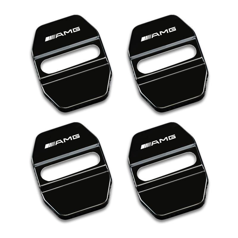 4Pcs Car Door Lock Buckle Cover Protective Case Stickers For Mercedes Benz AMG W213 W206 W205 W204 W212 W203 W223 W246 W222 W169