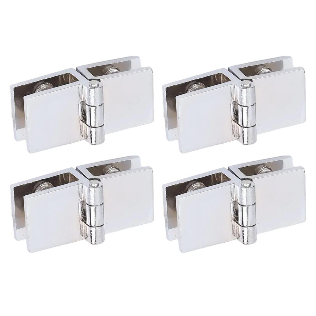 4pcs Shower Glass Door Hinges 180 Degree Double Sided Glass Door Clamp Hinges Adjustable 5mm - 8mm Glass Furniture Hinges