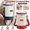 Tragbare Lunchtasche mit großem Fassungsvermögen, frisch haltende, zylindrische, isolierte Lunchbox-Tragetasche, runde Thermokühltasche aus Aluminiumfolie für Lebensmittel