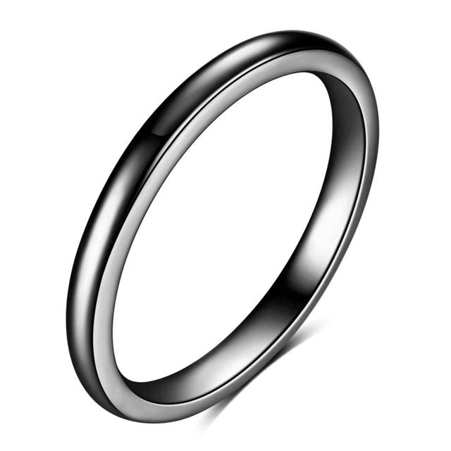 2mm Titanstahl Dreifarbiger Kombinationsring Schlicht Glatt Mode Kristall aus Österreich Für Damen Mädchen Oder Herren Hochzeitsgeschenk