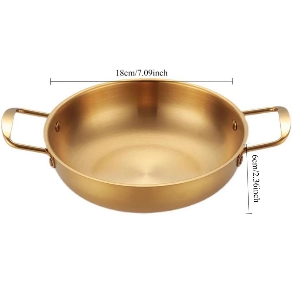 Ramen Pot Stainless Steel Cookware Saucepan Dry Pots With Handle Home Cooking Paella Pan Seafood Rice Pot Picnic Snack Plates