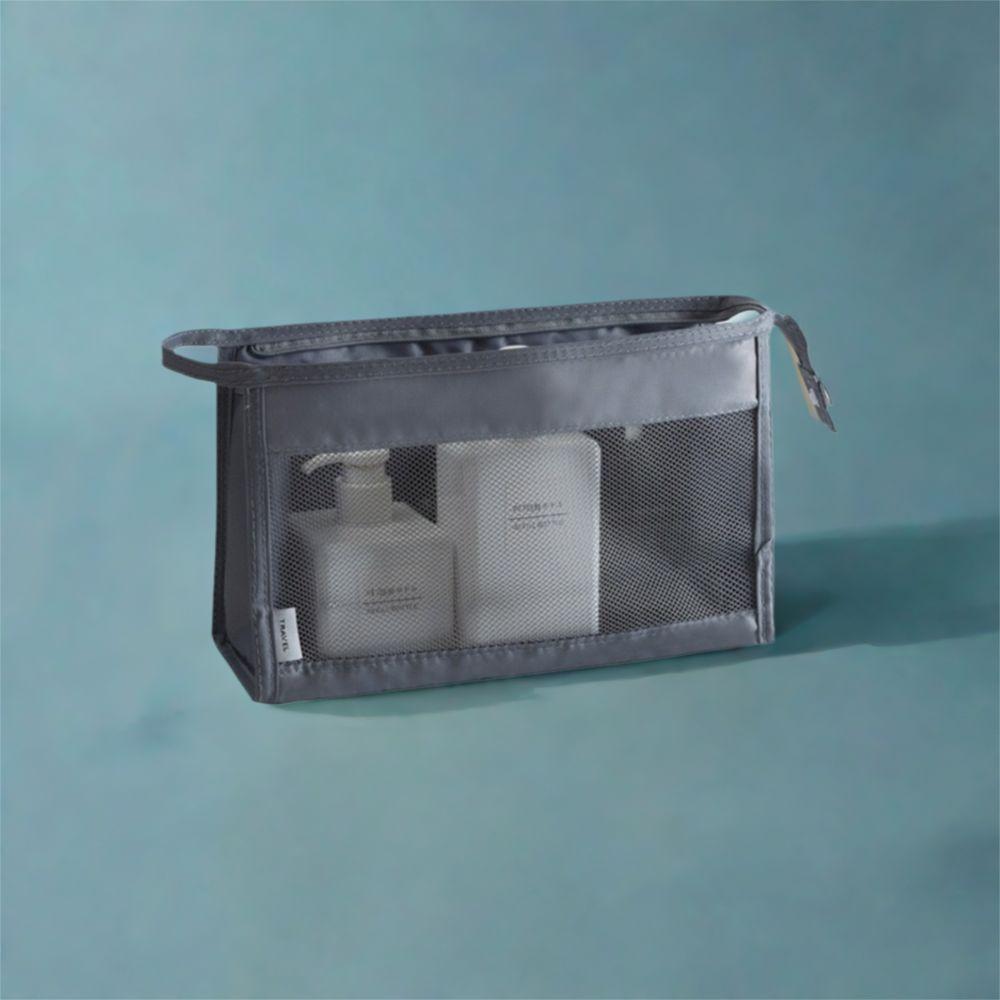 Portable Mesh Makeup Organizer Foldable Toiletry Bag Large Capacity Shower Storage Pouch Beauty