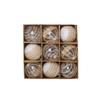 Acryl Weihnachtsbaumschmuck: 9-teiliges Set - 8 cm Schaumstoff-Hängekugeln mit Schneeflocken-Transparentdesign