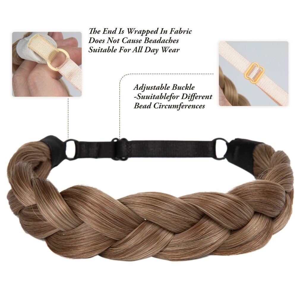 Adjustable Braided Hair Headband Golden/Brown/Black Handmade Hair Band  Women
