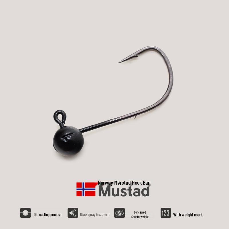 

Mustad Lure Micro Fishing Hooks 10-Pack: Reinforced Round Lead Head for Bass, Perch, Mandarin Fish.