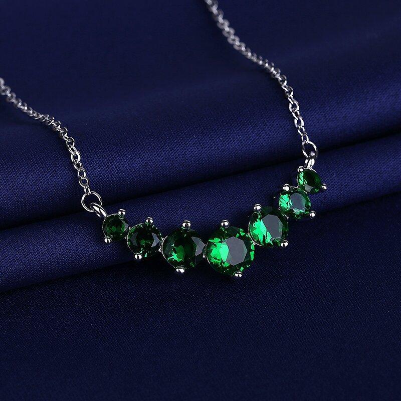 925 Silver Necklace For Women Round Pendent Sparkling Pave CZ Necklace Fashion Anniversary Birthday Jewelry Gifts N755