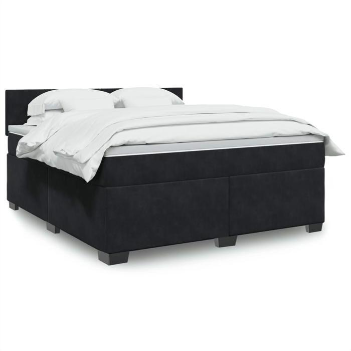 Maison Exclusive - Lattenrost-Bettgestell mit Matratze Schwarz 180x200 cm Samt