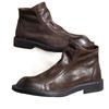 Men's Leather Shoes Long Tube Retro Martin Boots British Style First Layer Cowhide Handsome and Lightweight Low-top Autumn and Winter Models