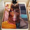 1PC BoJack Horseman Print Flannel Blanket, High Quality Comfortable for All Seasons, Home Decor, Warmth and Comfort, Perfect for Christmas Gifts
