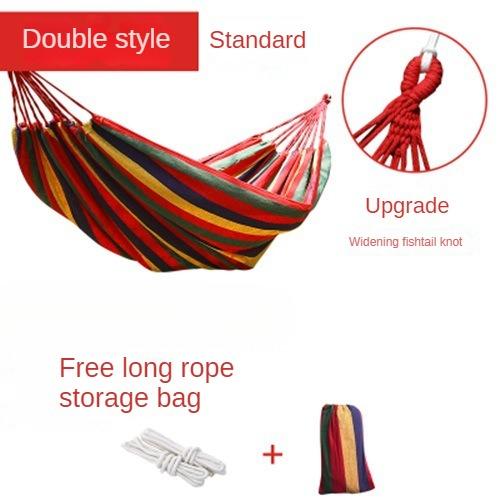 New Creative Canvas Single Hammock Outdoor Courtyard Sleeping Hammock Camping Indoor Children's Swing Thick Striped Hammock