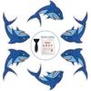 Non Slip Shark Bathtub Stickers, 20 PCS Adhesive Kids Anti Slip Decal Treads for Shower and Bath Tub with Premium Scraper, Each About 4.7" X 3.2"
