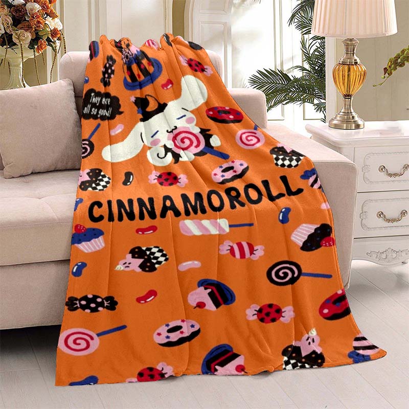 This 3D Adorable My Melody and Cinnamoroll Cartoon Flannel Blanket Is Comfortable and Soft, Suitable for Use In Bedrooms, Beds,