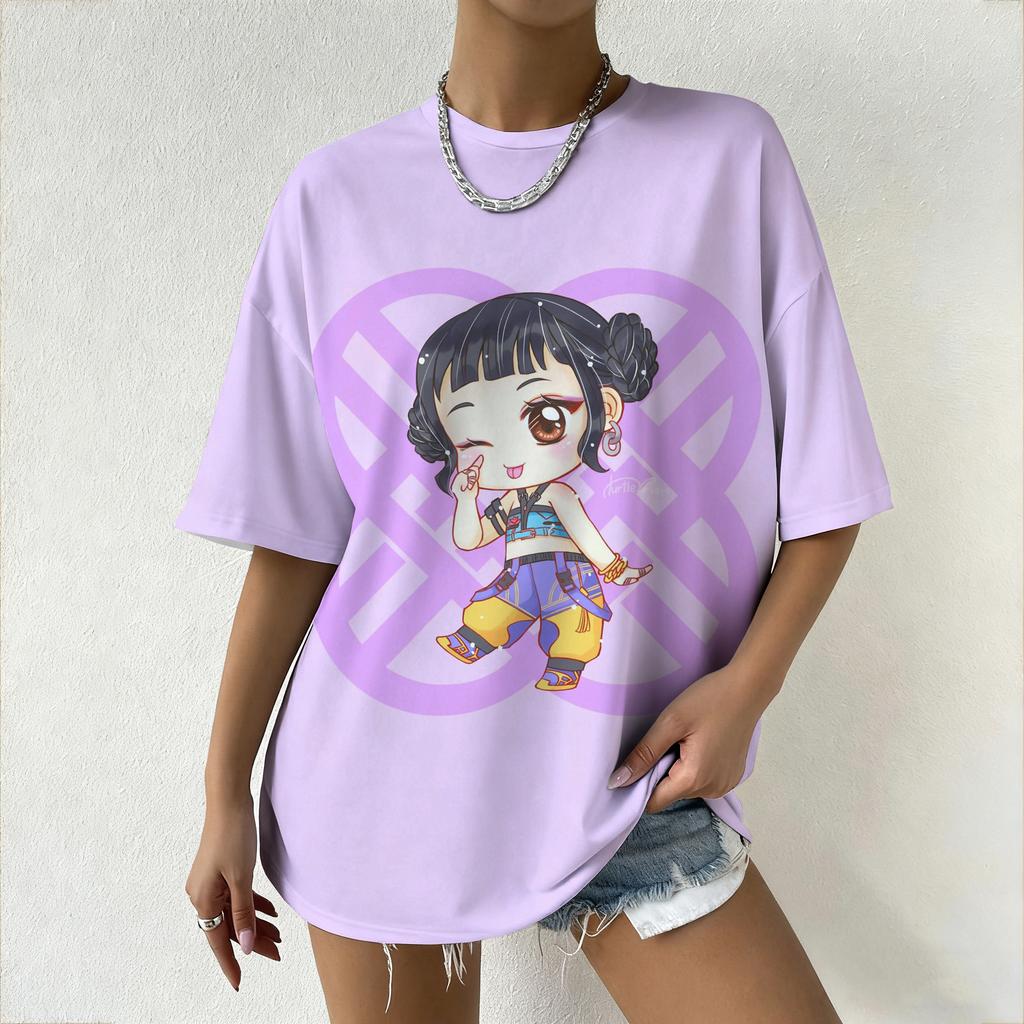 Dámská trička KPop Lovci démonů Dámské Oversized Anime potisk Ležérní Denní Tričko