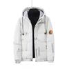 Mens Short Down Jacket Winter Outdoor Warm Hooded Coat White Black