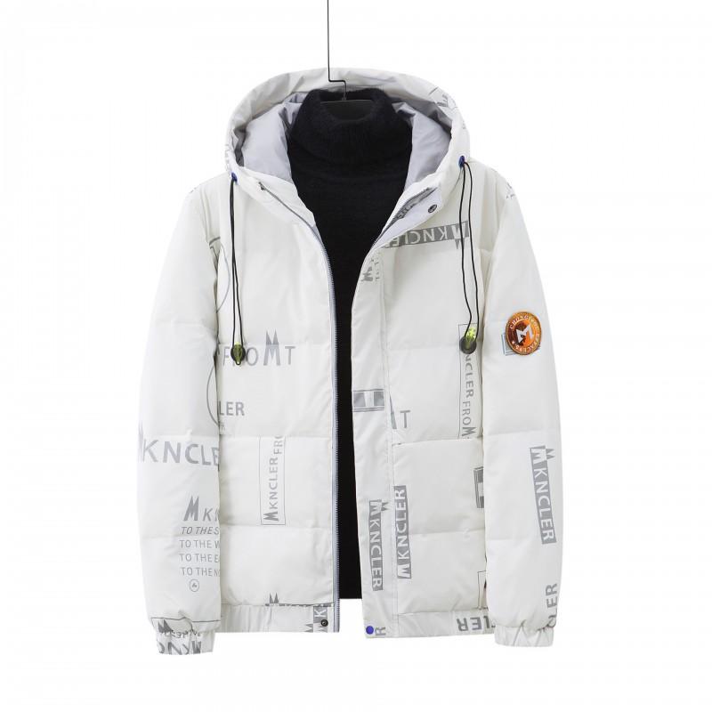 Mens Short Down Jacket Winter Outdoor Warm Hooded Coat White Black