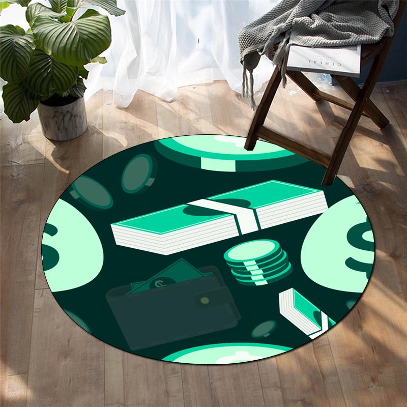 Cartoon-Druck Heimdekoration runder Teppich Wohnzimmermatte Kinderboden runder Teppich Yogamatte Schlafzimmer Gaming-Stuhlmatte