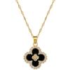 Clover Flower Light Luxury Temperament Gorgeous Full Diamond Necklace Female Versatile Collarbone Chain Titanium Steel Chain