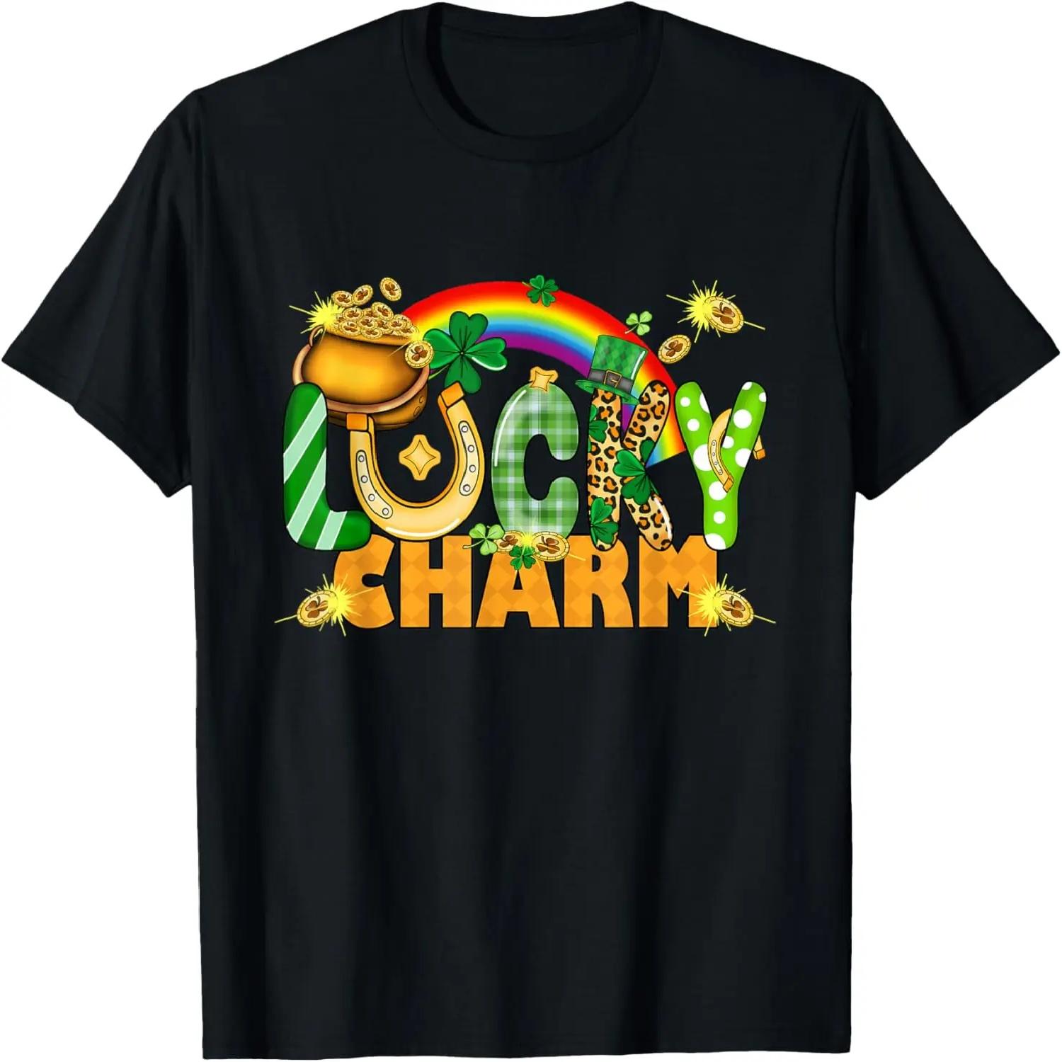 Lucky Charm St Patrick’s Day Irish Rainbow T-Shirt S чёрный