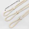 2Pcs Adjustable Curtain Tiebacks, Curtain Ties with Flower Slides, Cute Charms, Boho Curtain Holder Ropes for Home Bedroom Curtains Patio Drapes