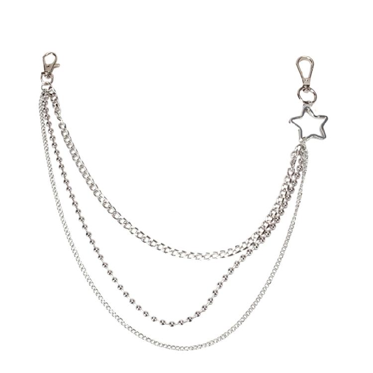 Long Metal Waist Chain Gothicism Waist Belt Punk Hook Trousers Pant Waist Link for Fashion Enthusiasts