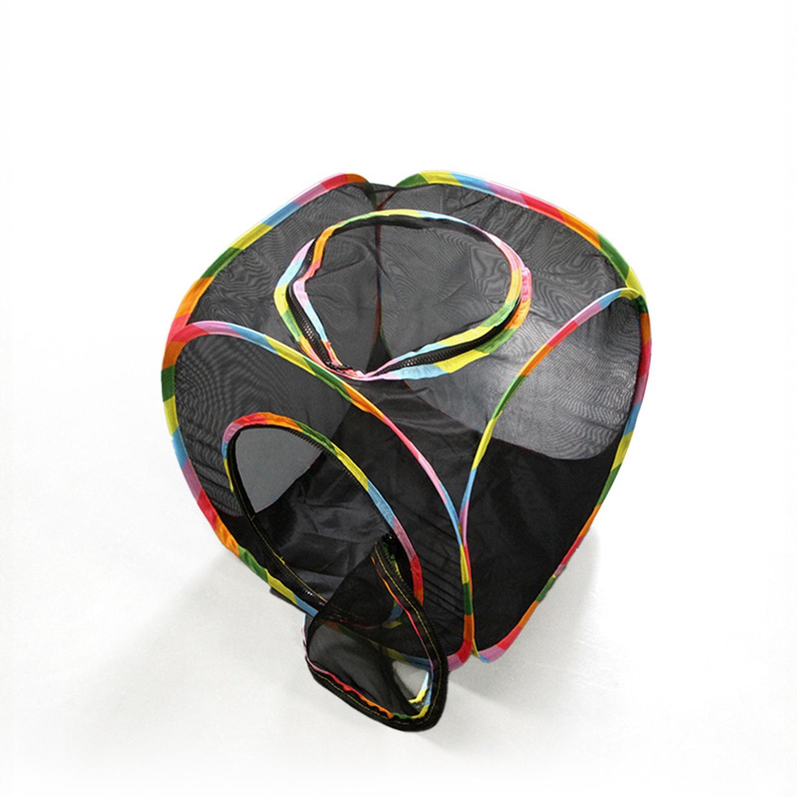 

Foldable Mesh Tunnel Breathable Pet Play Tunnel for Cats Small one size чёрный