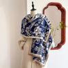  Women's Luxury Brand Cashmere Winter Scarf - Vintage Printed Shawl with Tassels, Pashmina Wrap & Bandana Poncho