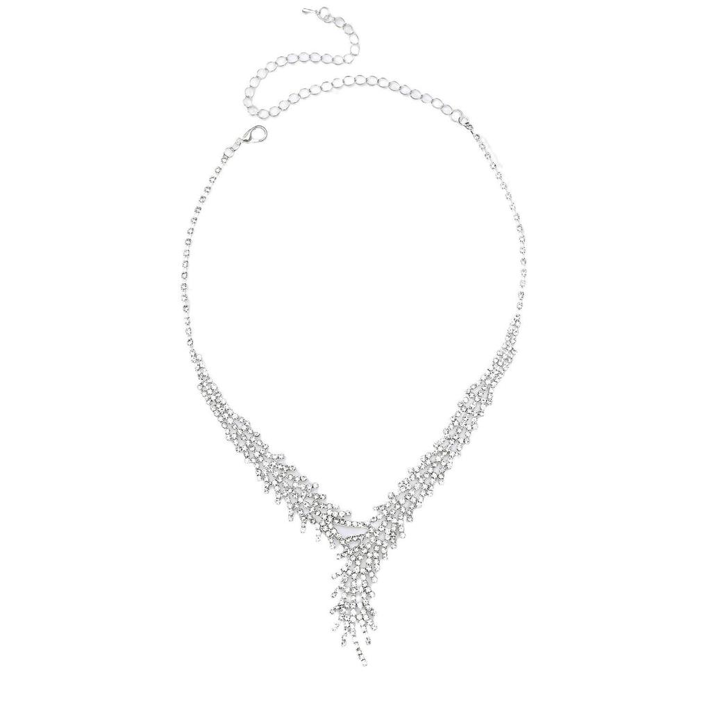 Luxury Bridal Rhinestone Necklace & Earring Set for Women