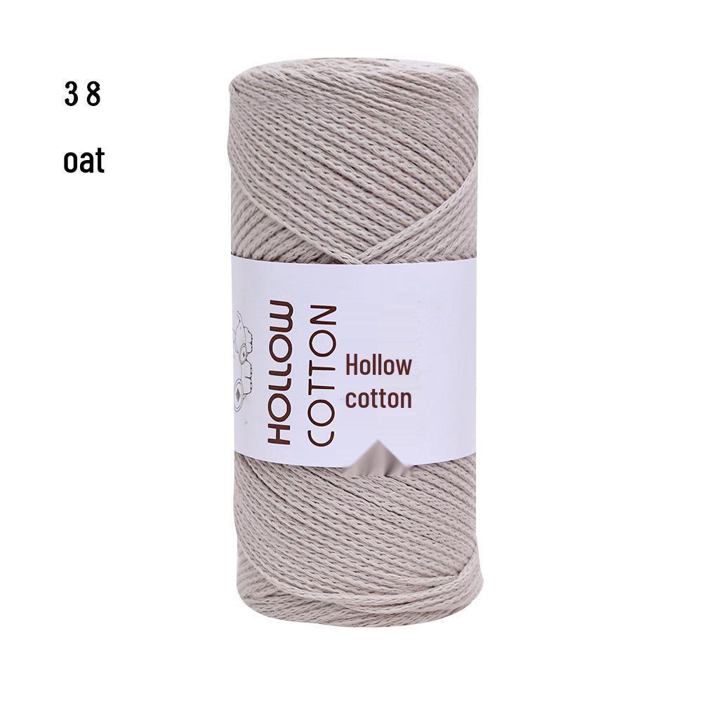 2mm Hollow Pure Cotton Scarf & Bag Yarn for DIY Crochet and Handwoven Projects