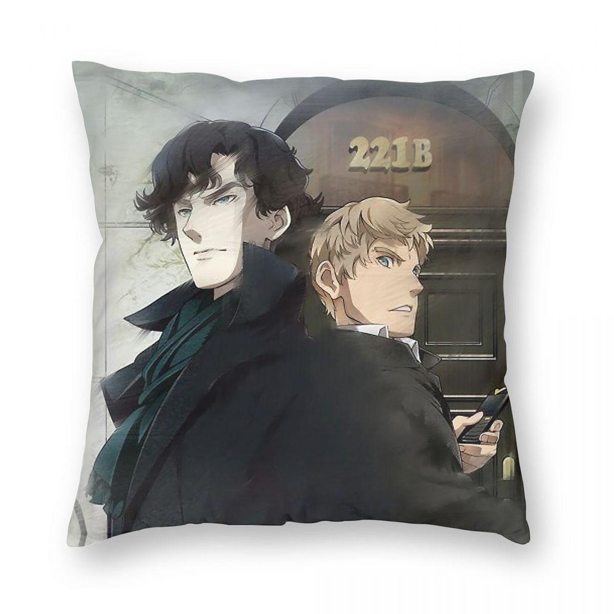 

Шерлок Джон Ватсон 221Б Наволочка Полиэстер Лен Бархат Креативный Декор на молнии Наволочка для диванной подушки Домашняя наволочка 18 12x12Inch