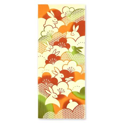 Tenugui Hand Made In Perfect Souvenir for Peaceful and Happiness Longevity Moon Rabbit Dancing Autumn Mellow Full Moon Auspicious Ships by Mail and