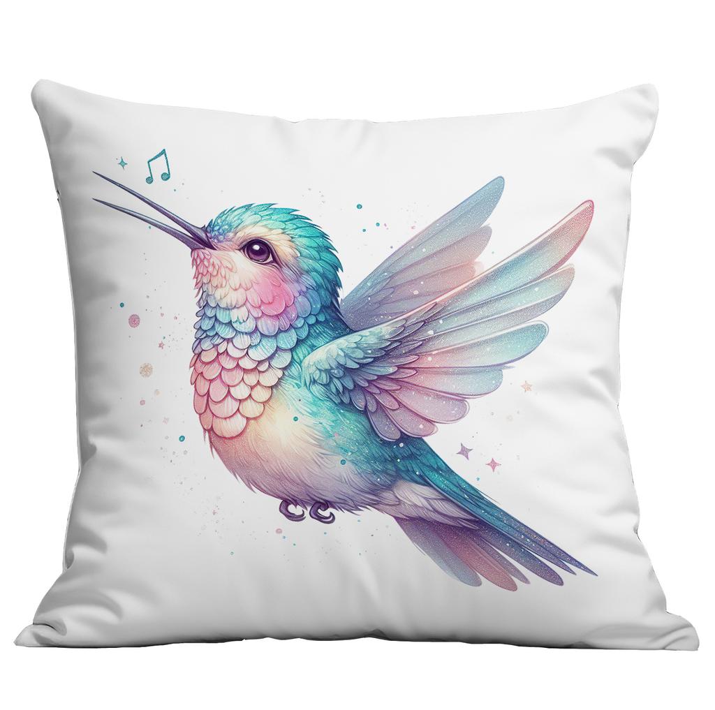 New Vintage Gold-plated Flower Hummingbird Print Pillowcase Home Sofa Cushion Pillowcase