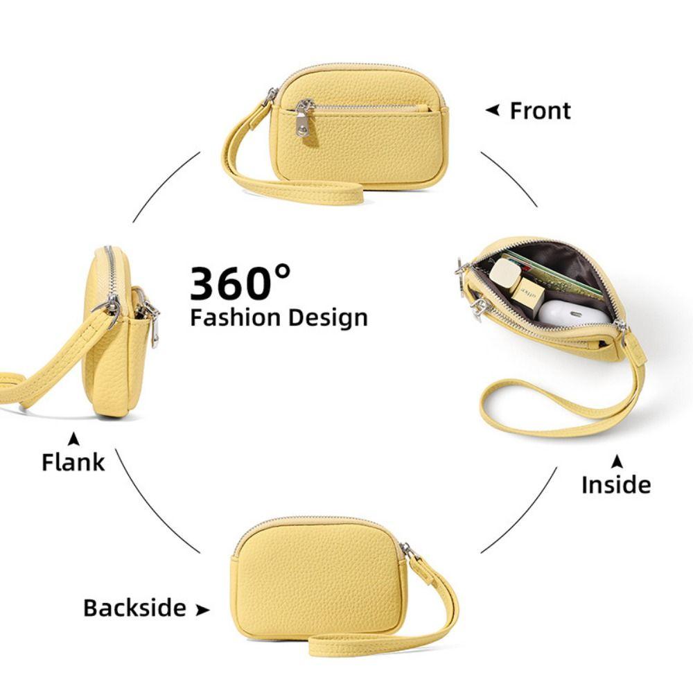 with Wrist Strap Women's Keychain Wallet Zipper Hand-held Key Bag Fashion Coin Bag Casual Wear