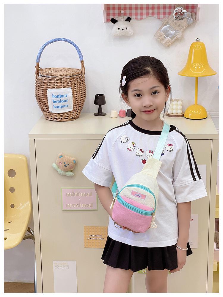 Dopamine Travel Kids' Color Block Mini Crossbody Bag: Versatile Japanese-Korean Style Student Schoolbag