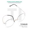 Ultraleichte Titan Randlose Brille Klein Blaulichtfilter Computerbrille Unisex Brillengestell Brille Randlose Brille