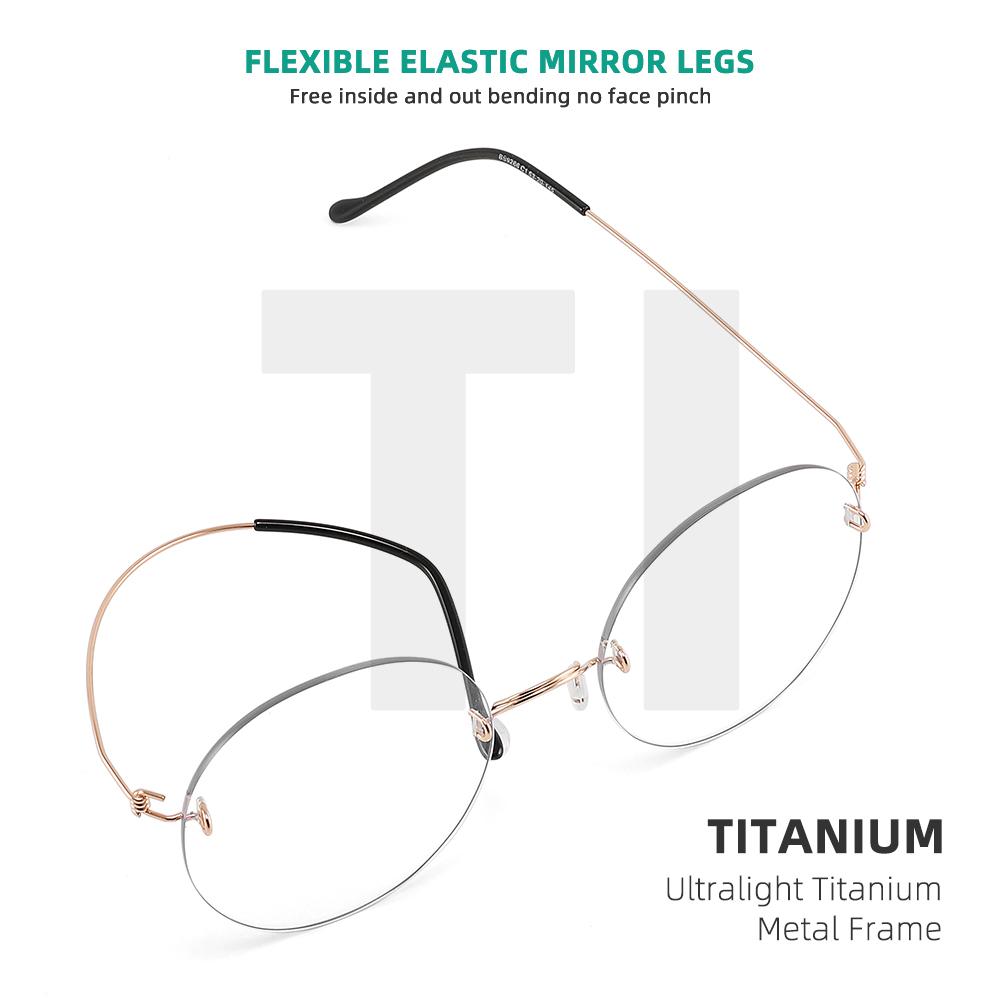 Ultraleichte Titan Randlose Brille Klein Blaulichtfilter Computerbrille Unisex Brillengestell Brille Randlose Brille