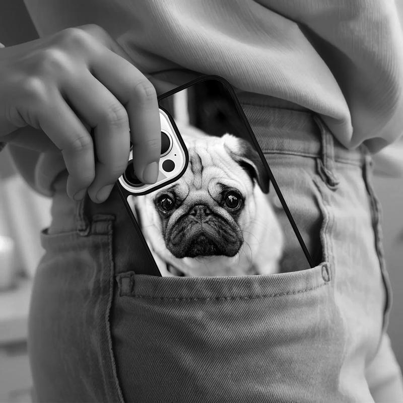 Animal Butterfly Dog Pug Phone Case For iPhone 17 Air 15 16e 14 13 Pro Max Coque 12 11 Pro Max PLUS Cover