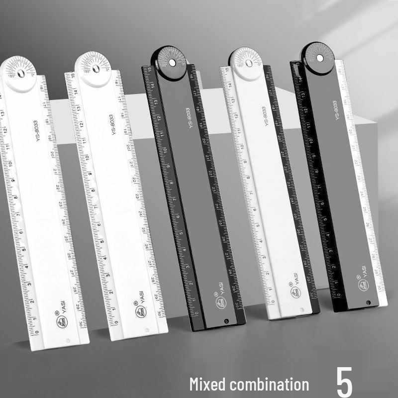 30cm Multifunctional Folding Ruler for Students: Straight Edge with Wavy Line Grid for Geometric Drawings