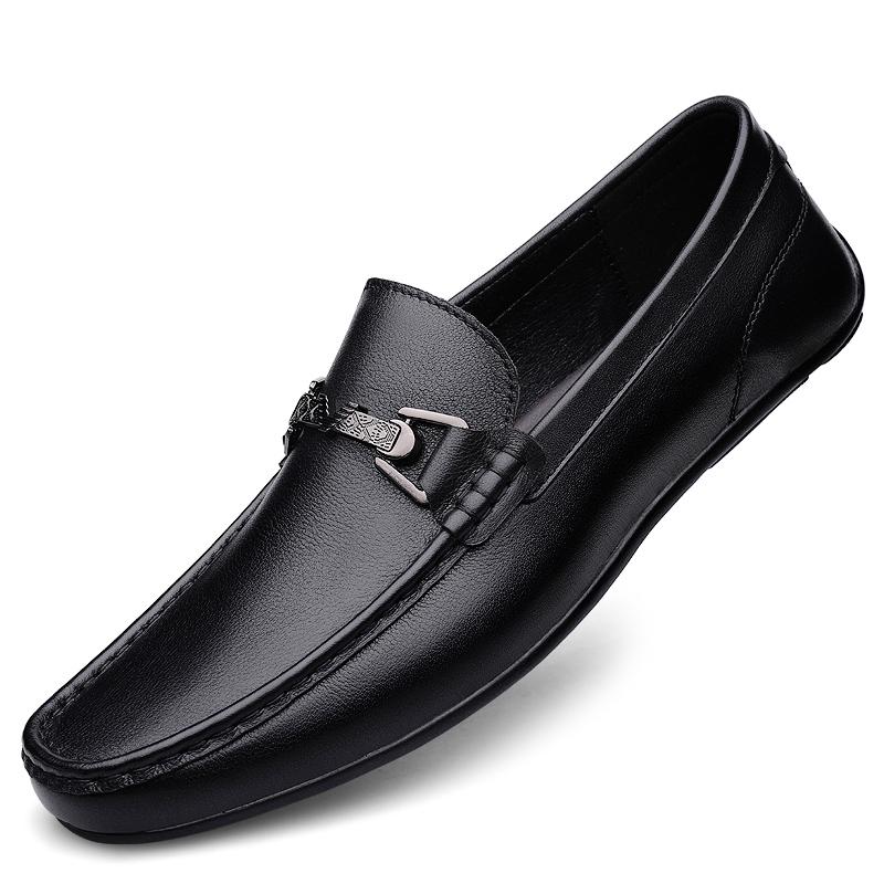 

Абсолютно новые мужские повседневные туфли из воловьей кожи с верхним слоем 2024 года, удобные и дышащие низкие мужские мокасины для вождения на открытом воздухе 45 чёрный